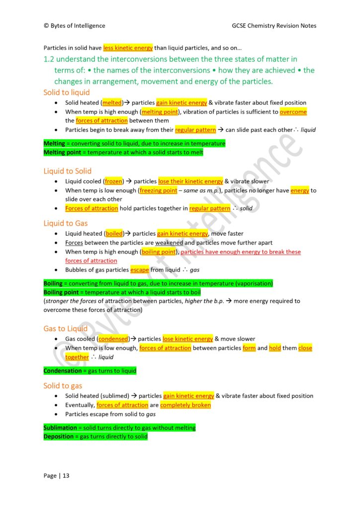 GCSE Chemistry Revision Notes • Bytes of Intelligence